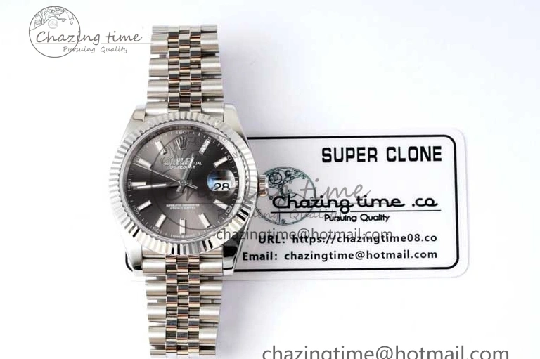 0219 Trendsetting DateJust 41 126334 ZF 1:1 Best Edition 904L Steel Gray Dial Stick Marker on Jubilee Bracelet A 2372